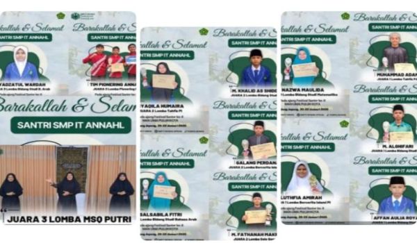 Santri SMPIT An-Nahl Panen Juara di Festival Sanior X MAN 50 Kota